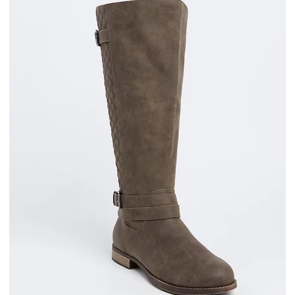 Shoes - Torrid (WIDE WIDTH/CALF) DARK TAUPE KNEEHIGH BOOT